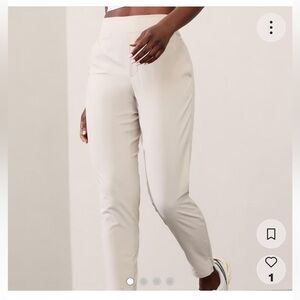 Athleta Vienna Cream/Aboline Slim Fit Performance Casual straight Leg Pants, 8